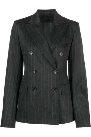 Max Mara Kritstrecksrandig dubbelknäppt blazer