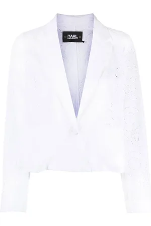 Karl Lagerfeld Kort blazer med engelsk brodyr
