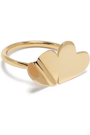Cadar Double Folded Heart ring i 18K gult guld