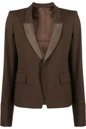 Rick Owens Enkelknäppt blazer med sjalslag