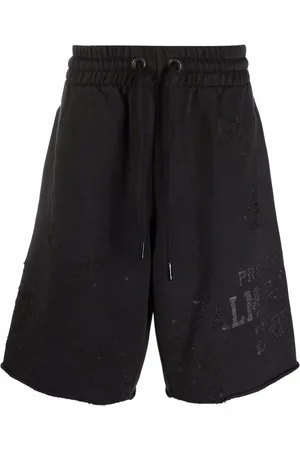 Palm Angels Slitna shorts med logotyp i glitter