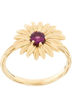 Aurélie Bidermann Ring med blomma i 18 karat gult guld