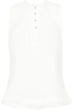 Lanvin ärmlös plisserad topp
