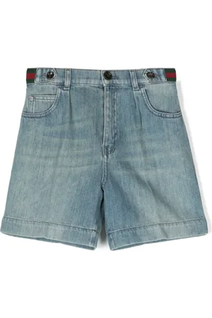 Gucci Web jeansshorts med randdetalj