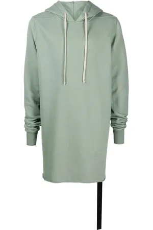 Rick Owens Långärmad hoodie med ribbad kant