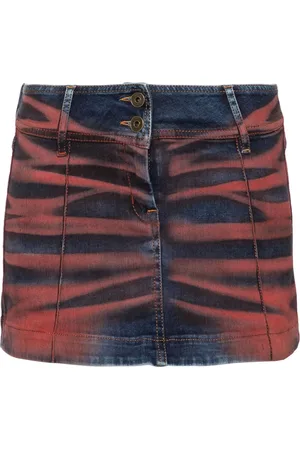 KNWLS Harley kort jeanskjol med skrynklad detalj