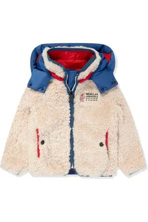Moncler Vändbar teddyjacka med huva