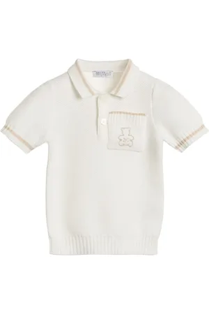 Brunello Cucinelli Pikétröja med broderad logotyp