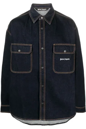 Palm Angels Jeansskjorta med broderad logotyp