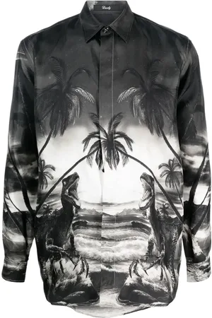 Philipp Plein Sidenskjorta med dinosaurietryck