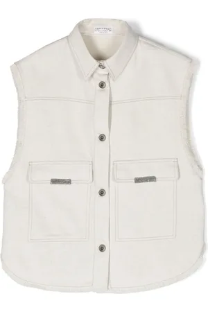 Brunello Cucinelli Jeansjacka med pärlad kant