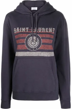 Saint Laurent Hoodie med logotyp