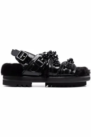 Simone Rocha Sandaler i konstpäls med flera remmar