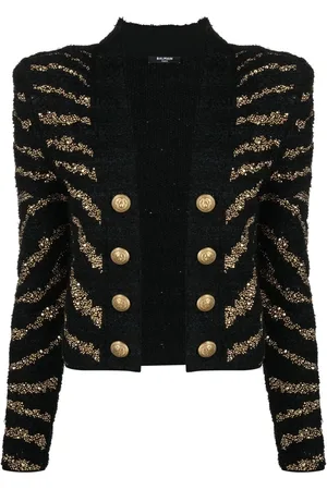 Balmain Randig kappa med kofta