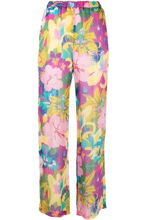 Msgm Blommiga byxor med vida ben