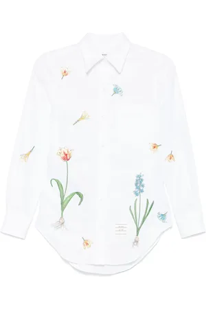 Thom Browne Skjorta med blomsterbrodyr