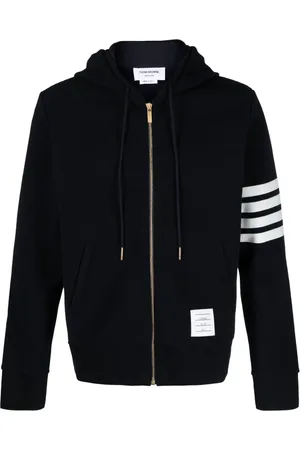 Thom Browne Hoodie med logotypmärke
