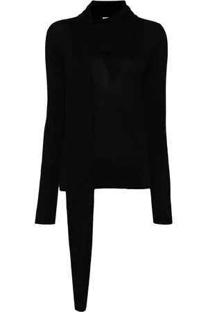Totême Finstickad topp med draperad sjal