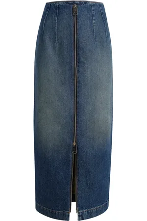 Khaite The Ruly jeanskjol i midimodell