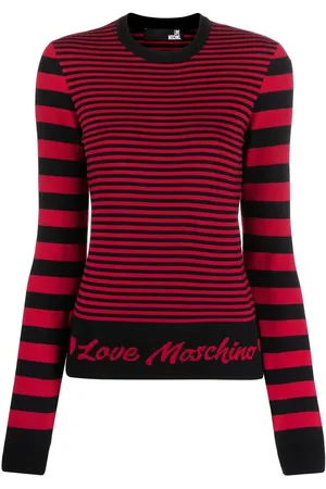 Moschino Randig tröja med broderad logotyp