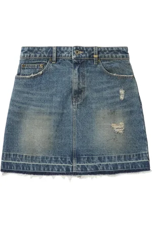 We11 Done Jeanskjol med sliten detalj