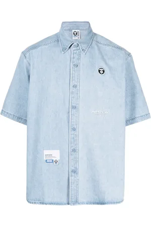 A Bathing Ape Skjorta med logotypapplikation