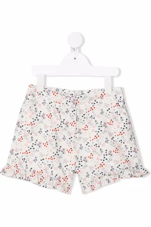 KNOT Blommiga shorts med volangkant