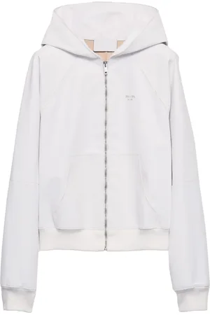 Prada Läder hoodie med dragkedja