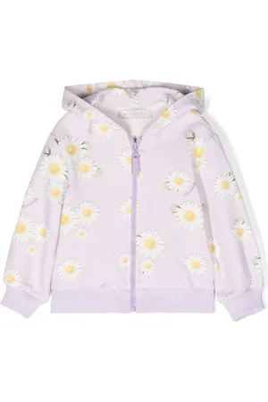 MONNALISA Blommig hoodie med dragkedja