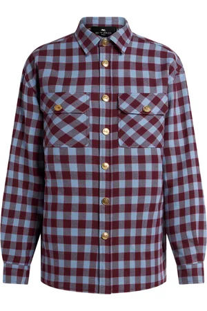 Etro Vadderad rutig skjorta i jacquard