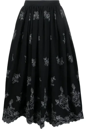 Erdem Fiona midikjol med blomsterbrodyr