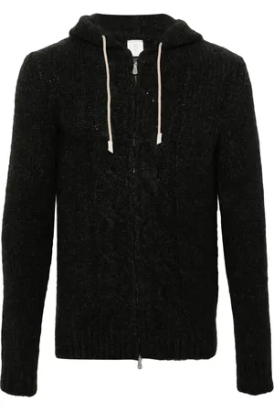 ELEVENTY Kabelstickad hoodie