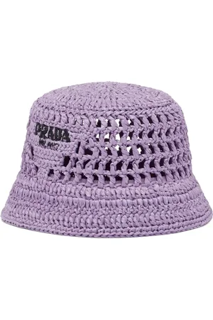 Prada Virkad fiskehatt med broderad logotyp