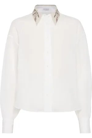 Brunello Cucinelli Flora broderad skjorta