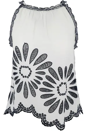 ULLA JOHNSON Topp med broderad krage