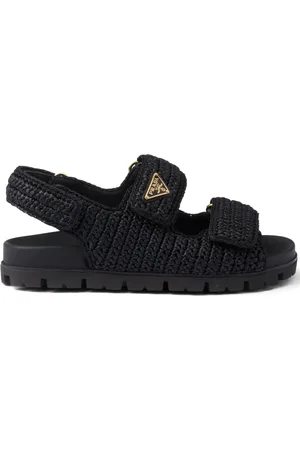 Prada Platåsandaler med logotypplakett