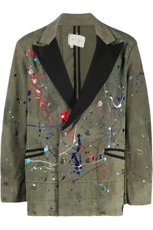GREG LAUREN Dubbelknäppt blazer med färgstänk