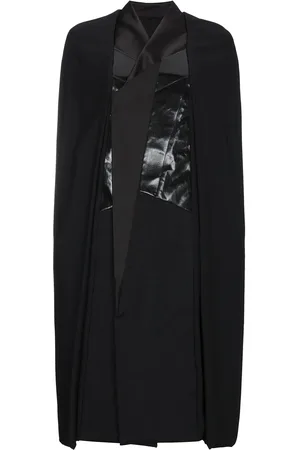 Rick Owens Leather panel cape coat
