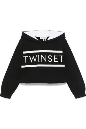 Twin-Set Hoodie med broderad logotyp