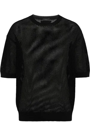 Prada Glesstickad kortärmad tröja