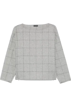 Emporio Armani Rutig tröja med båtringning