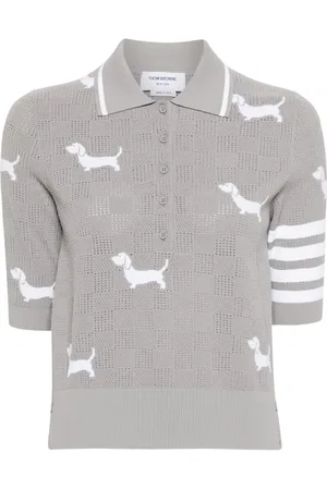 Thom Browne Intarsiastickad pikétröja