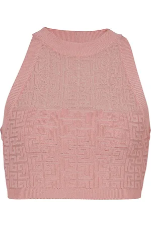 Balmain PB stickad topp med monogram