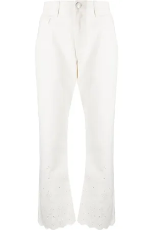 Staud Noemie raka jeans med brodyr