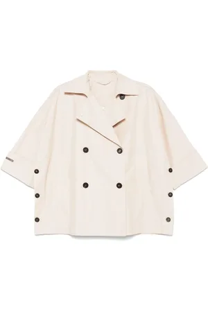 PESERICO SIGN Trenchcoat med pärldetalj