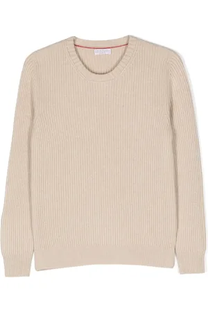 Brunello Cucinelli Ribbstickad kashmirtröja