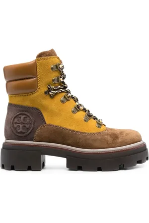 Tory Burch Läderstövletter med färgblock