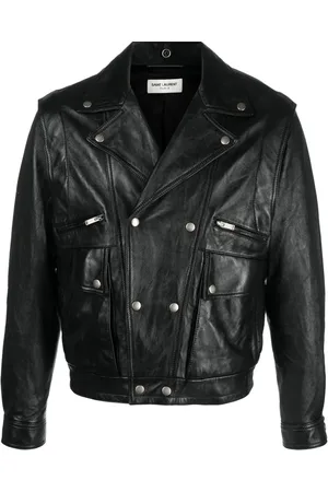 Saint Laurent Skinnjacka med skrynklad effekt