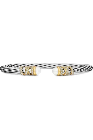 David Yurman Helena diamantarmband i 18K gult guld och sterlingsilver (4 mm)