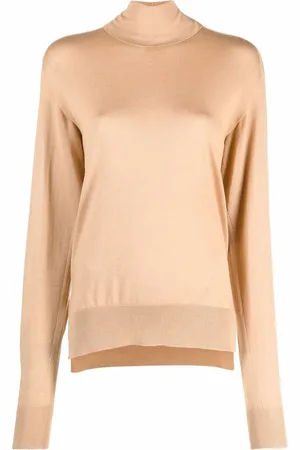 Jil Sander Finstickad tröja med rullkrage